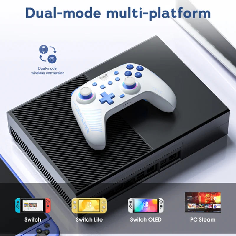 Onikuma C1 Dual-Mode RGB Hall Effect Gaming Controller (Black, White)