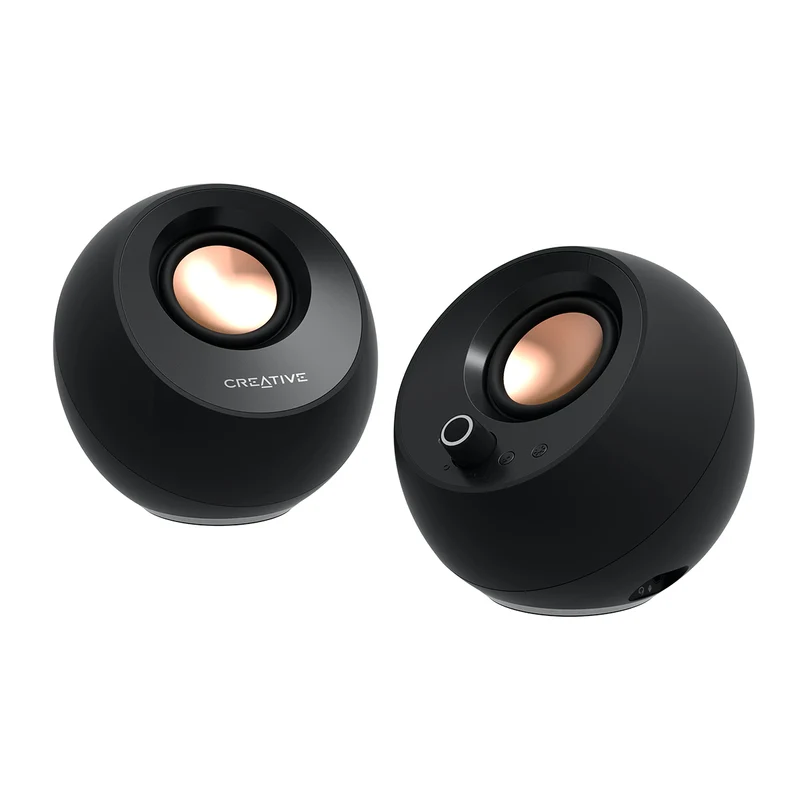 Creative Pebble Pro Minimalist 2.0 USB-C Speakers With Bluetooth 5.3 & Customizable RGB Lighting (Black, Green, White)