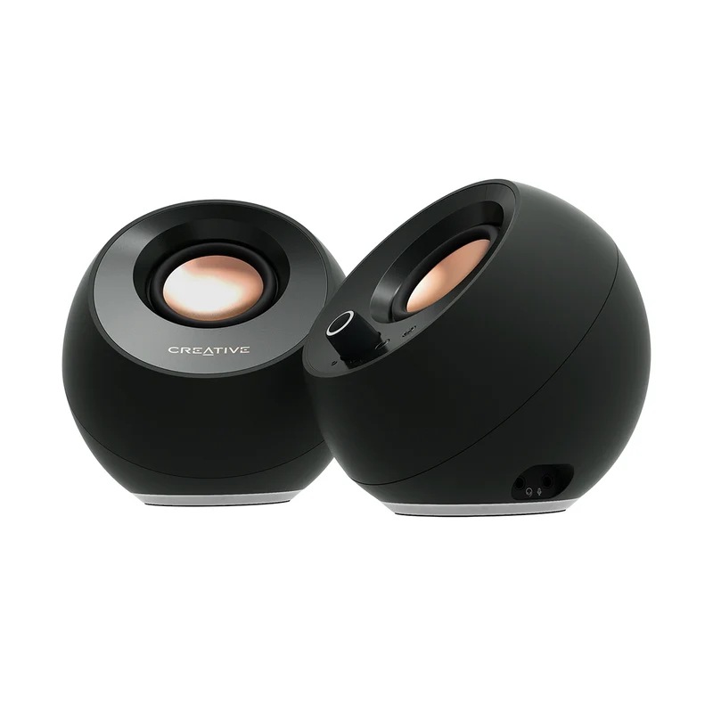 Creative Pebble Pro Minimalist 2.0 USB-C Speakers With Bluetooth 5.3 & Customizable RGB Lighting (Black, Green, White)