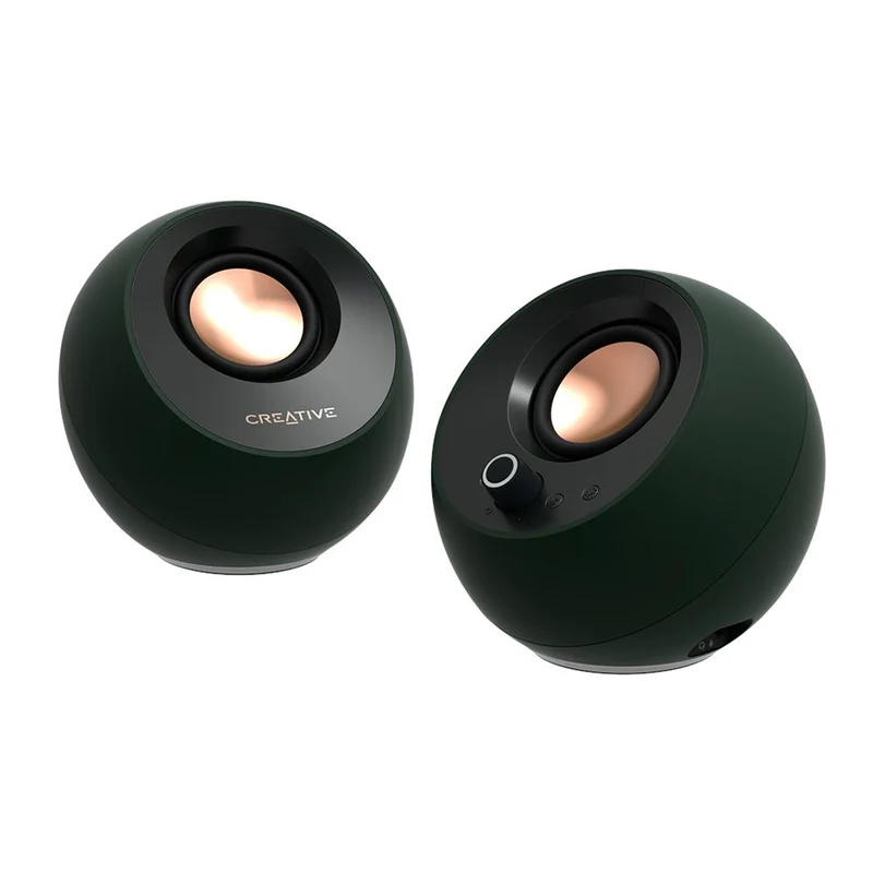 Creative Pebble Pro Minimalist 2.0 USB-C Speakers With Bluetooth 5.3 & Customizable RGB Lighting (Black, Green, White)
