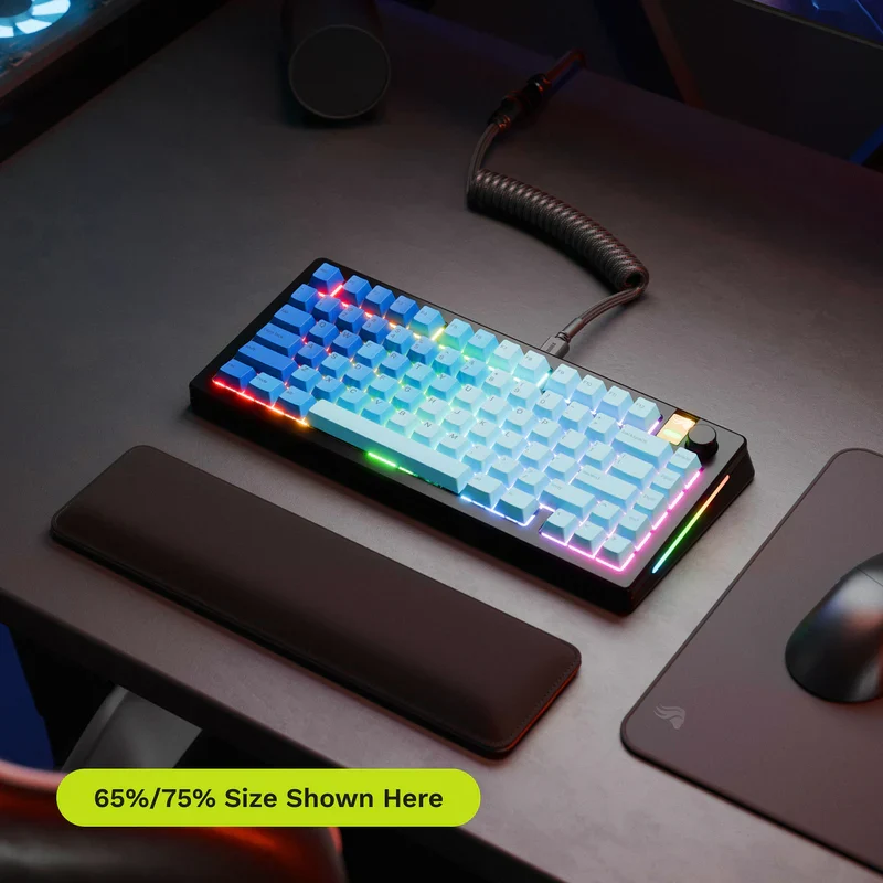 Glorious Ergonomic Cloth Wrist Rest for Keyboard (Black) (65% / 75%, Tenkeyless - TKL, Full-Size - 100%)
