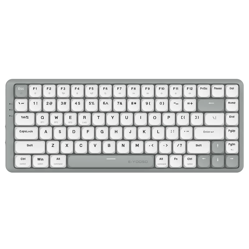 E-Yooso Z-84 Tri-Mode 84-Keys Mechanical Keyboard White/Grey (Red Switch)