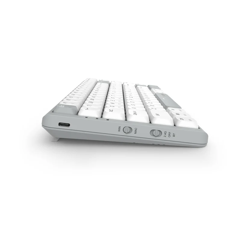 E-Yooso Z-84 Tri-Mode 84-Keys Mechanical Keyboard White/Grey (Red Switch)