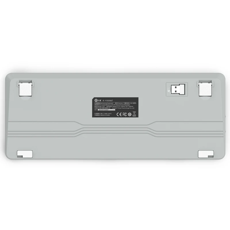 E-Yooso Z-84 Tri-Mode 84-Keys Mechanical Keyboard White/Grey (Red Switch)