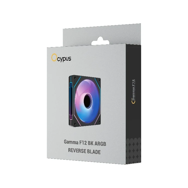 Ocypus Gamma F12 Reverse Blade ARGB 120MM PWM Fan - Single Pack (Black, White) (F12-BK1AM01X-GL, F12-WH1AM01X-GL)