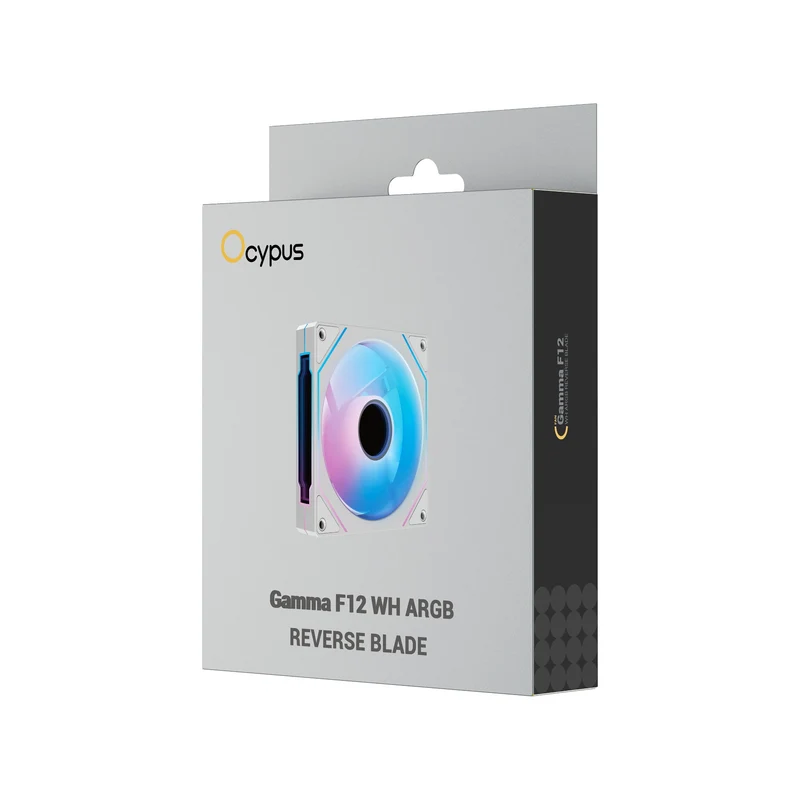 Ocypus Gamma F12 Reverse Blade ARGB 120MM PWM Fan - Single Pack (Black, White) (F12-BK1AM01X-GL, F12-WH1AM01X-GL)