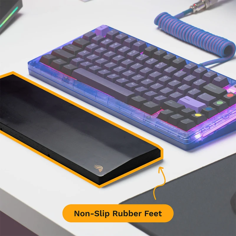 Glorious Ergonomic Wood Wrist Rest Keyboard (Black) (65% / 75%, Tenkeyless (TKL), Full-Size (100%)