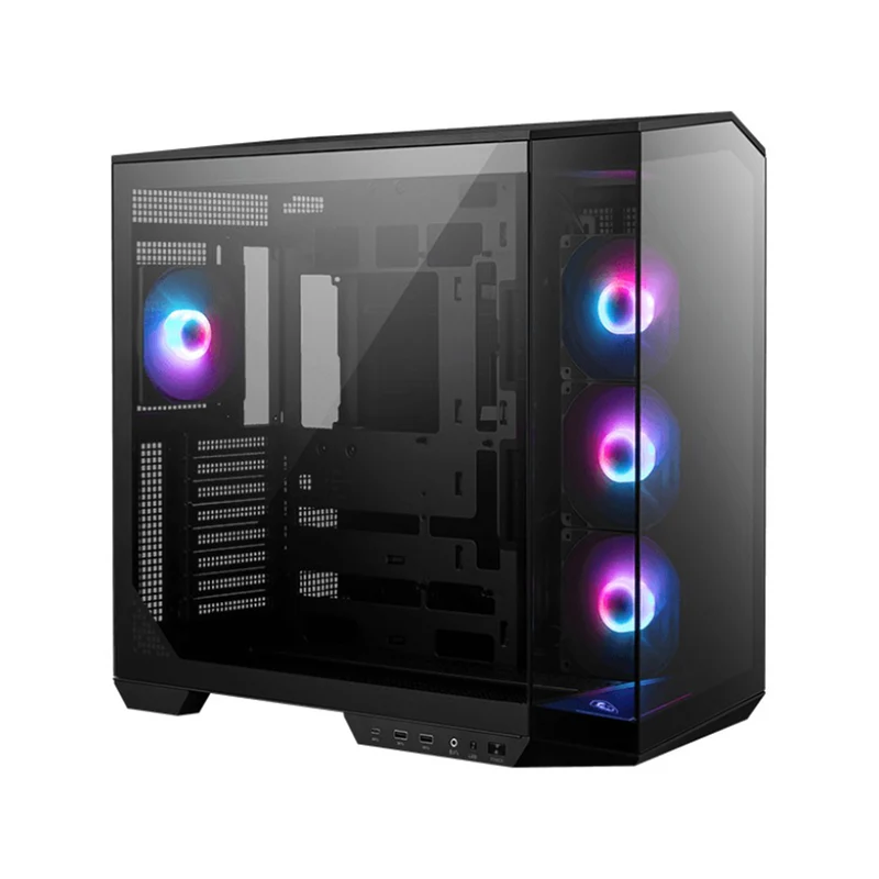 MSI MAG Pano 100R PZ Micro-ATX Mid Tower Tempered Glass Gaming Case (Black, White)