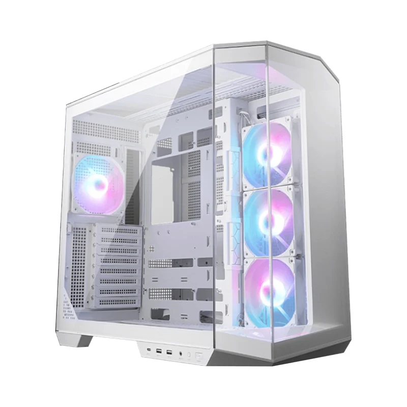 MSI MAG Pano 100R PZ Micro-ATX Mid Tower Tempered Glass Gaming Case (Black, White)