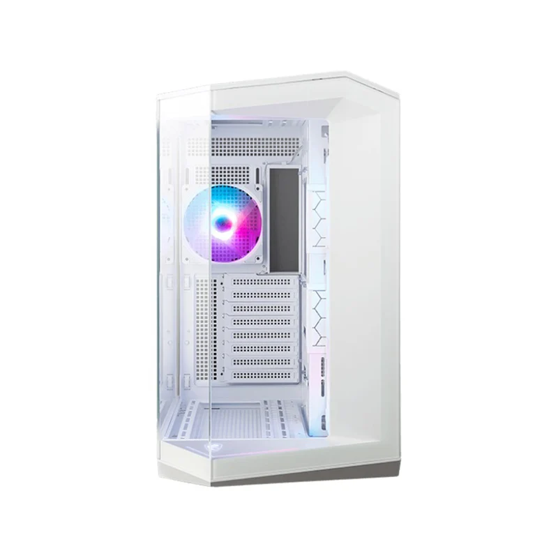 MSI MAG Pano 100R PZ Micro-ATX Mid Tower Tempered Glass Gaming Case (Black, White)