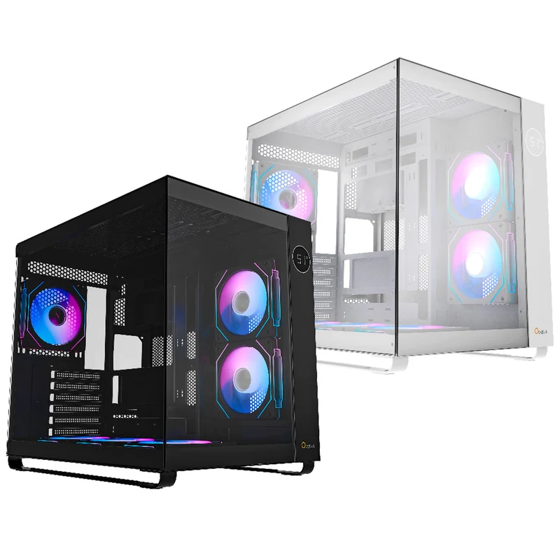 Ocypus Iota C70 ARGB Panoramic Mid Tower Case With 6 ARGB Fans (Black, White)