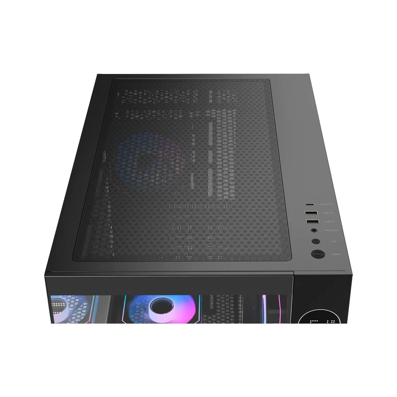 Ocypus Iota C70 ARGB Panoramic Mid Tower Case With 6 ARGB Fans (Black, White)