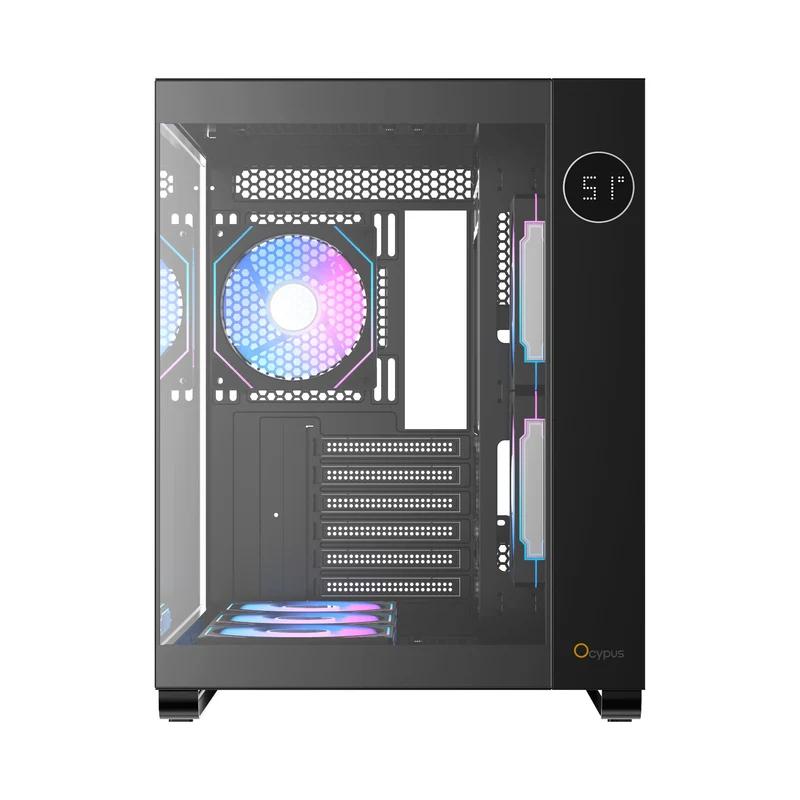 Ocypus Iota C70 ARGB Panoramic Mid Tower Case With 6 ARGB Fans (Black, White)