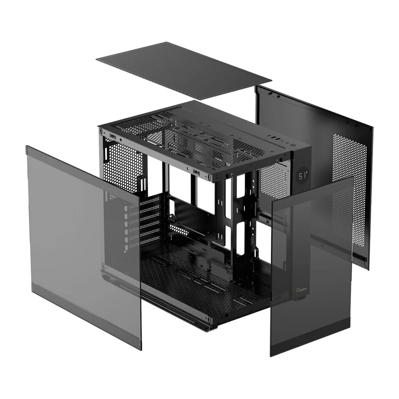 Ocypus Iota C70 ARGB Panoramic Mid Tower Case With 6 ARGB Fans (Black, White)