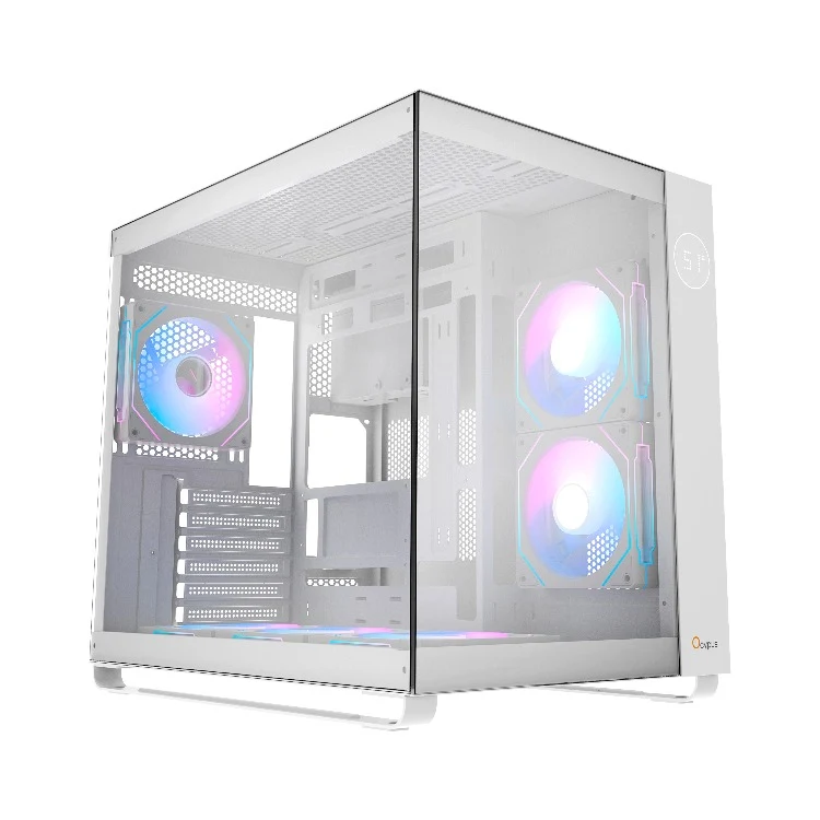 Ocypus Iota C70 ARGB Panoramic Mid Tower Case With 6 ARGB Fans (Black, White)