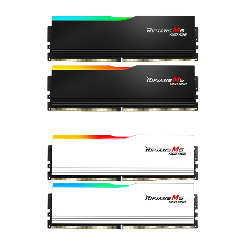 G.Skill Ripjaws M5 Neo RGB 32GB (2X16GB) DDR5 6000MT/s CL36-36-36-96 1.35V Amd Expo Memory (Black, White)