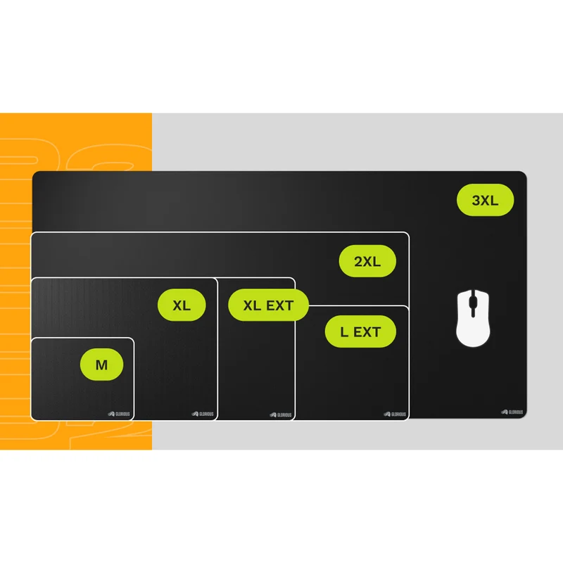 Glorious GMP 2 Stitchless Cloth Gaming Mousepad (Black) (Medium, Large Extended, XL, XL Extended, 3XL)