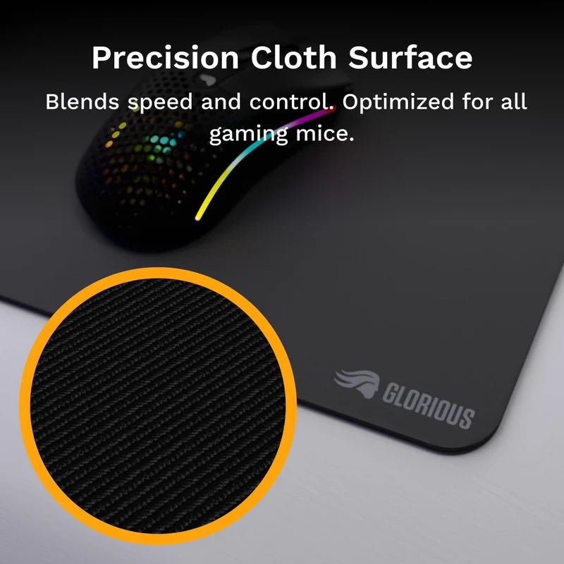 Glorious GMP 2 Stitchless Cloth Gaming Mousepad (Black) (Medium, Large Extended, XL, XL Extended, 3XL)