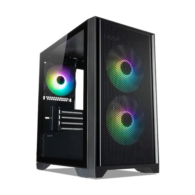Tecware NEO M2 TG High Airflow Matx Case Tempered Glasse PC Case (Black, White)