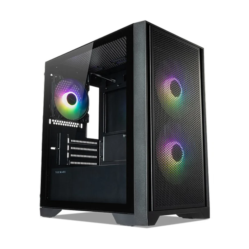 Tecware NEO M2 TG High Airflow Matx Case Tempered Glasse PC Case (Black, White)