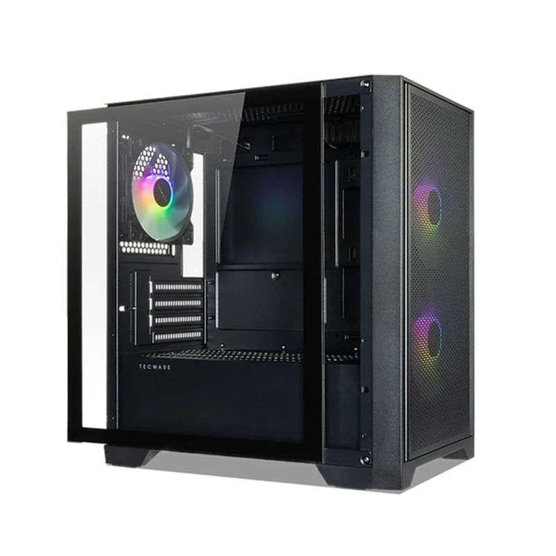 Tecware NEO M2 TG High Airflow Matx Case Tempered Glasse PC Case (Black, White)