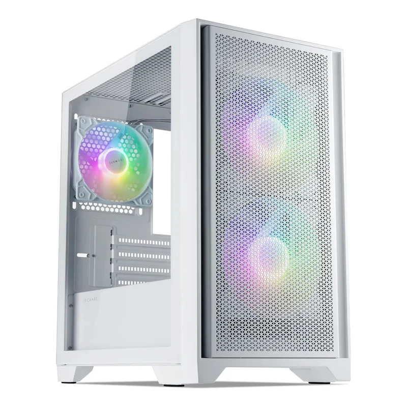 Tecware NEO M2 TG High Airflow Matx Case Tempered Glasse PC Case (Black, White)