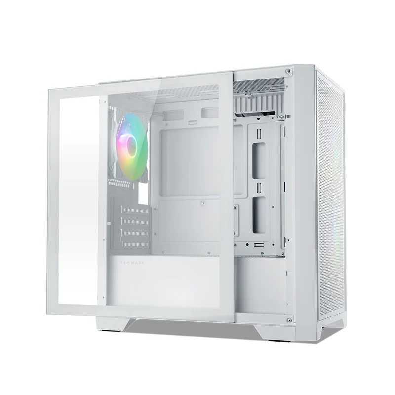 Tecware NEO M2 TG High Airflow Matx Case Tempered Glasse PC Case (Black, White)