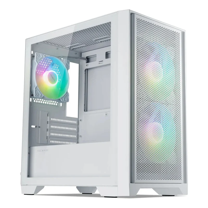 Tecware NEO M2 TG High Airflow Matx Case Tempered Glasse PC Case (Black, White)