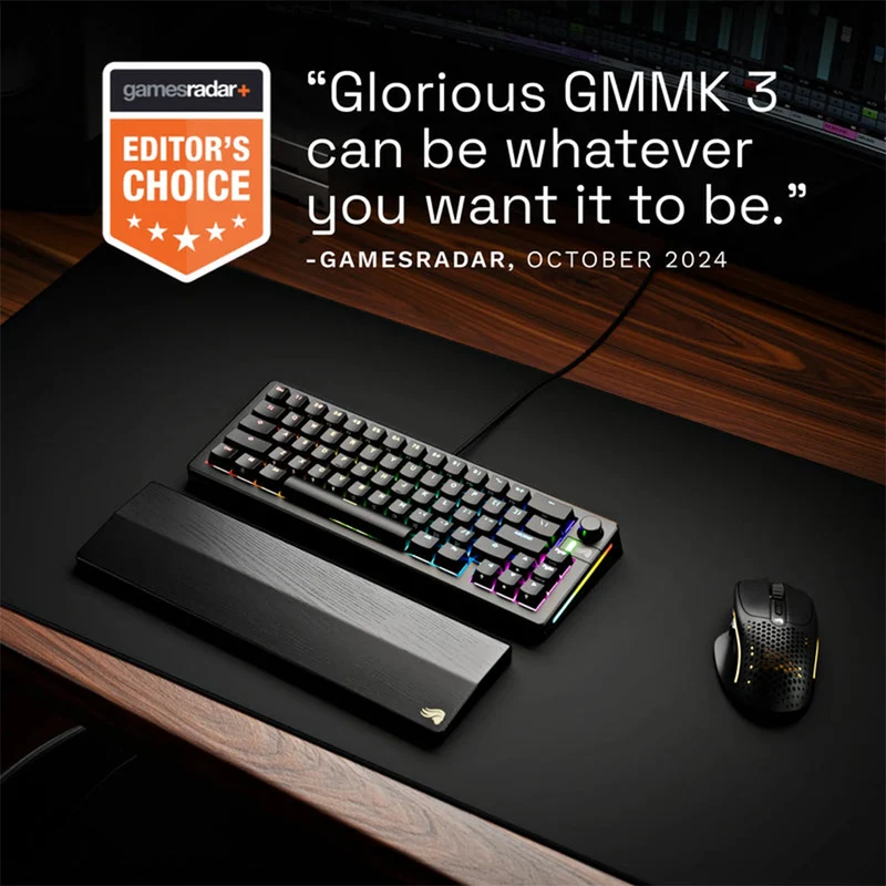 Glorious GMMK 3 HE 65% Prebuilt Hall Effect Wired Mechanical Gaming Keyboard (Black)