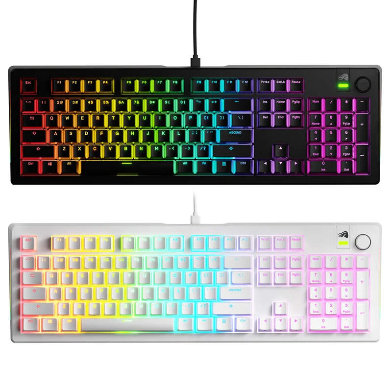 Glorious GMMK 3 100% Prebuilt Wired Mechanical Gaming Keyboard (Black, White)