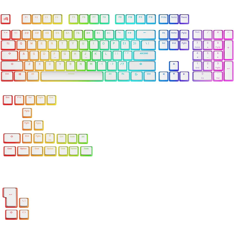 Glorious GPBT Aura V3 RGB Keycaps 130 Keys (Black, White)
