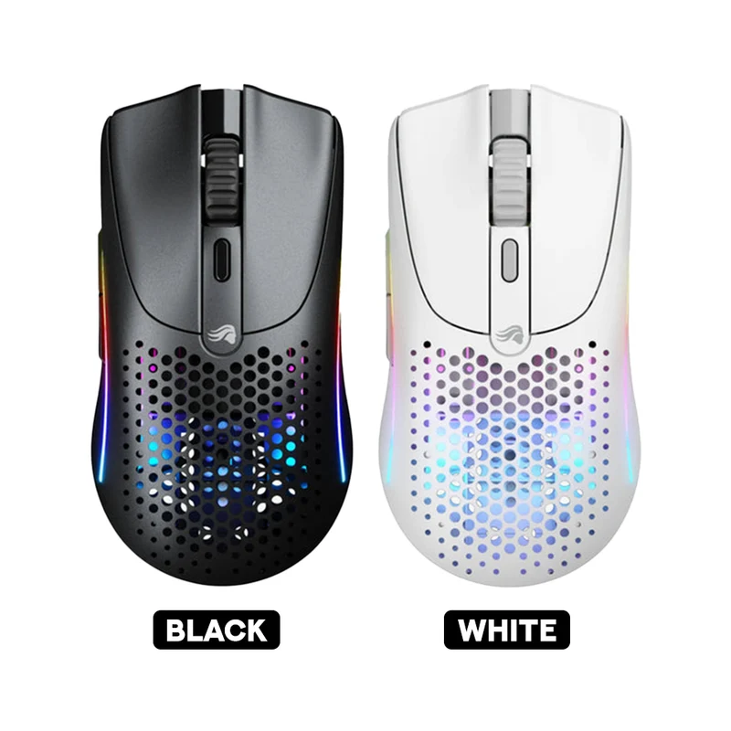 Glorious Model O 2 Mini Ultralight Ambidextrous RGB Wireless Gaming Mouse (Black, White)