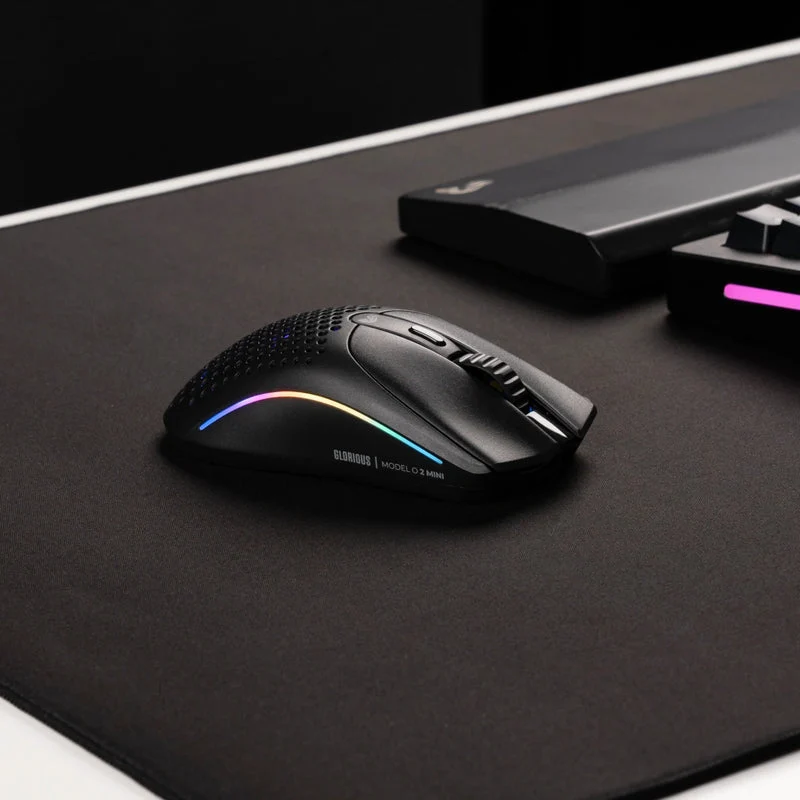 Glorious Model O 2 Mini Ultralight Ambidextrous RGB Wireless Gaming Mouse (Black, White)