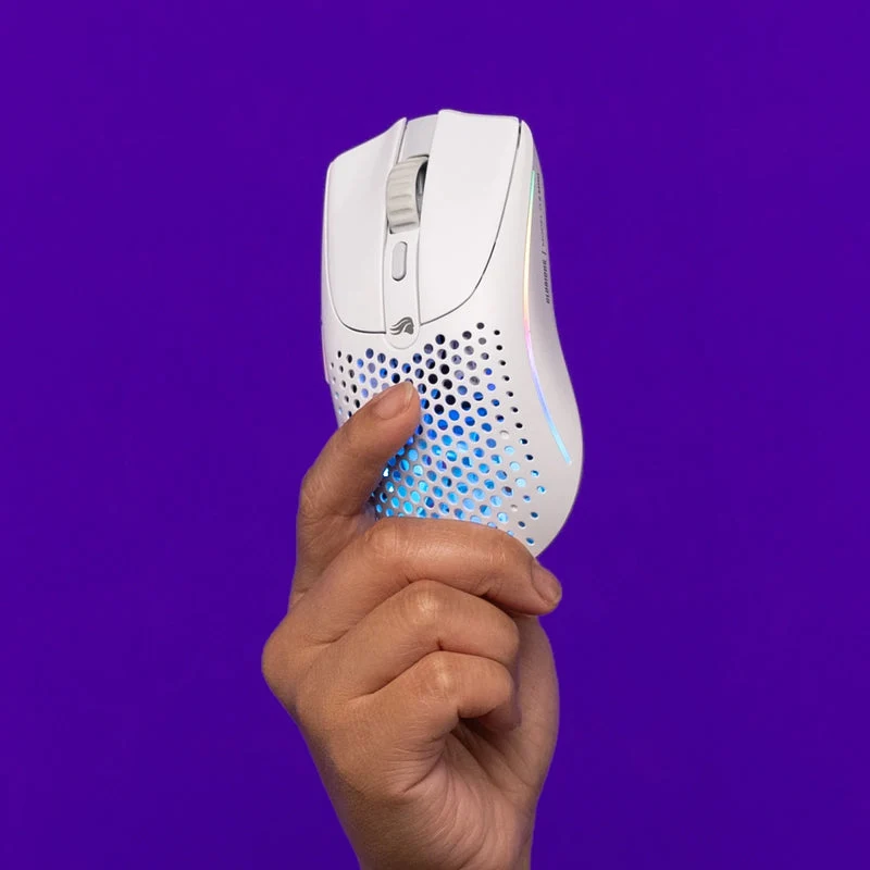 Glorious Model O 2 Mini Ultralight Ambidextrous RGB Wireless Gaming Mouse (Black, White)