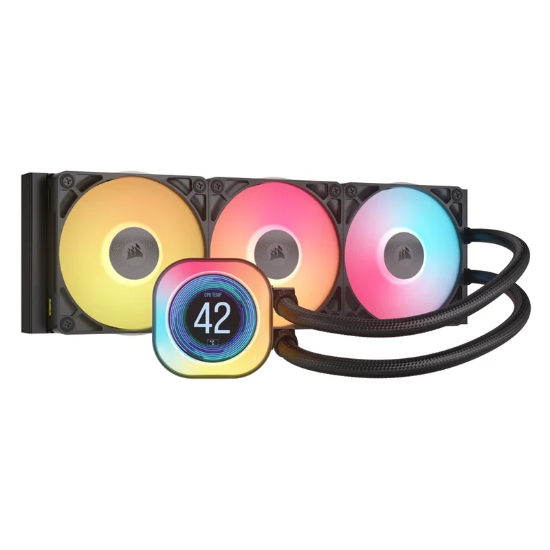 Corsair iCue Link Titan 360 LCD RX LCD AIO Extreme Performance 360MM RGB Liquid CPU Cooler (Black, White)