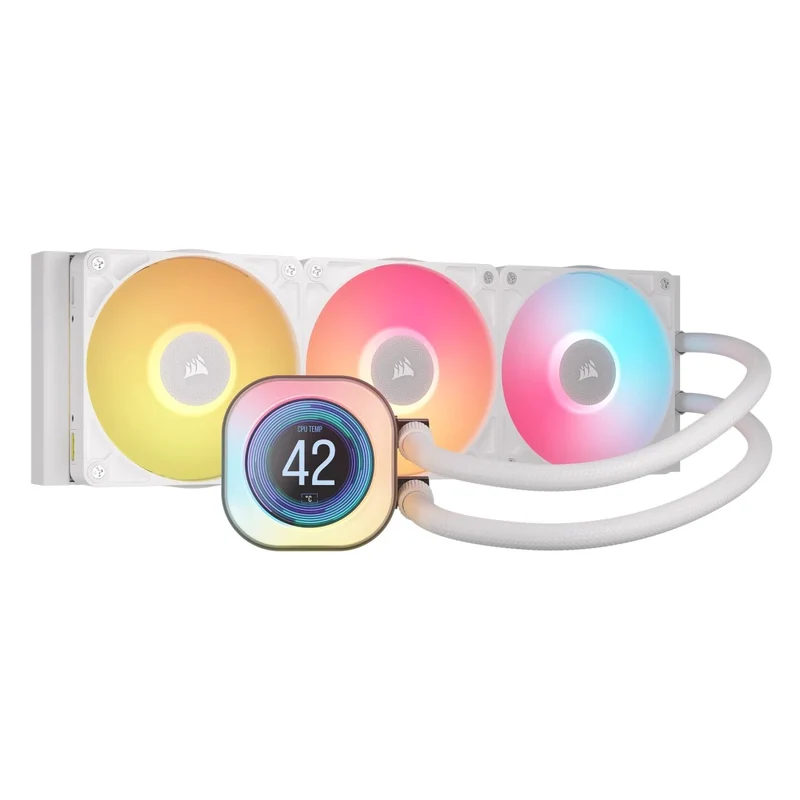 Corsair iCue Link Titan 360 LCD RX LCD AIO Extreme Performance 360MM RGB Liquid CPU Cooler (Black, White)