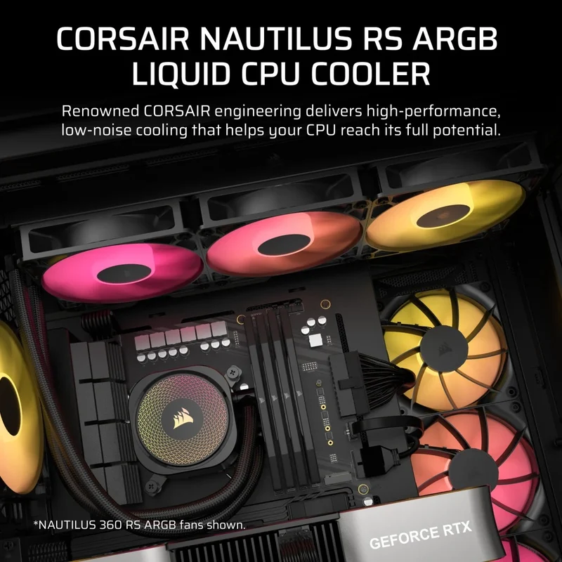 Corsair Nautilus 240 RS Performance 240MM RGB liquid CPU Cooler (Black, White)