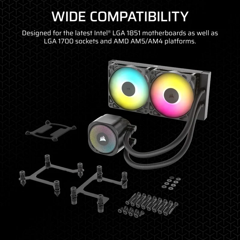 Corsair Nautilus 240 RS Performance 240MM RGB liquid CPU Cooler (Black, White)
