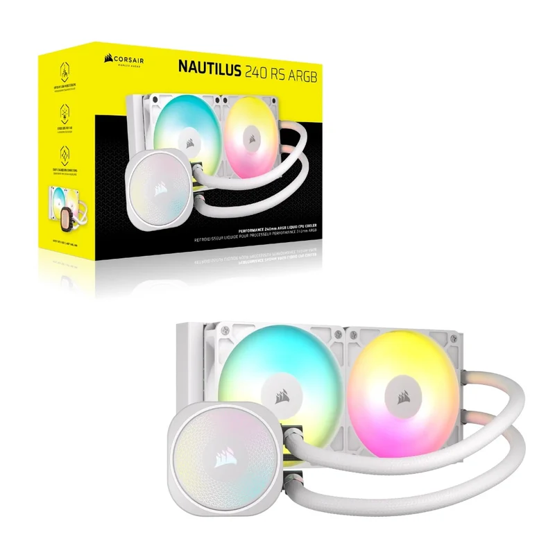 Corsair Nautilus 240 RS Performance 240MM RGB liquid CPU Cooler (Black, White)