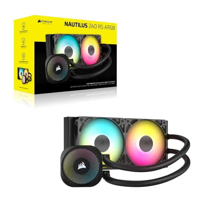 Corsair Nautilus 240 RS Performance 240MM RGB liquid CPU Cooler (Black, White)