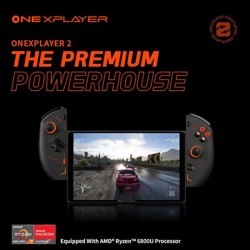 Onexplayer 2 AMD Ryzen 7 6800U 16GB RAM + 1TB SSD Handheld Game Console (Black)