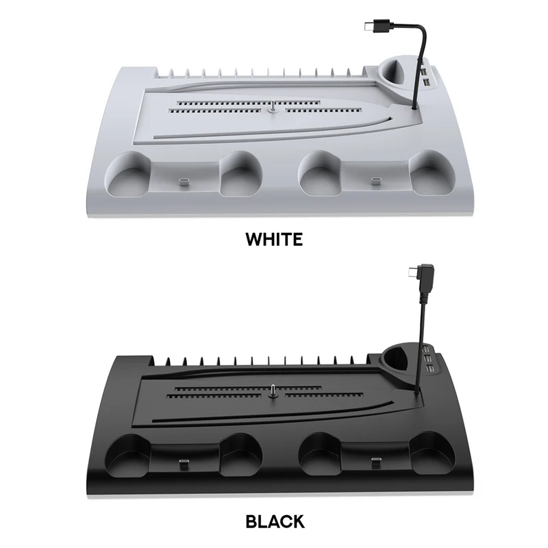 Dobe Multifunctional Cooling & Charging Stand For PS5 / PS5 Slim TP5-3570 (White, Black)