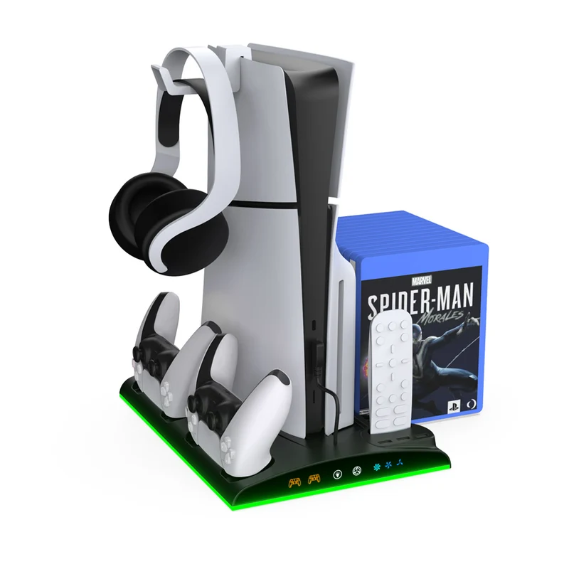 Dobe Multifunctional Cooling & Charging Stand For PS5 / PS5 Slim TP5-3570 (White, Black)