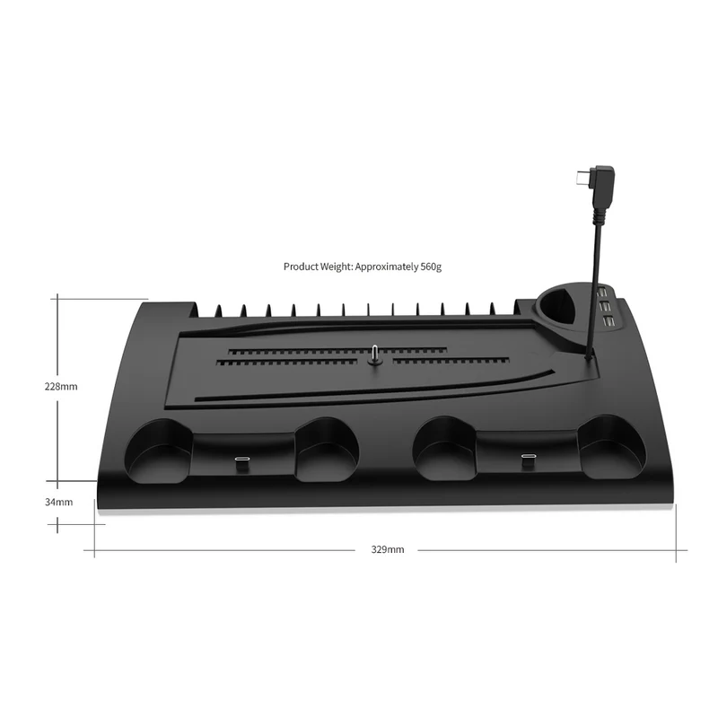 Dobe Multifunctional Cooling & Charging Stand For PS5 / PS5 Slim TP5-3570 (White, Black)