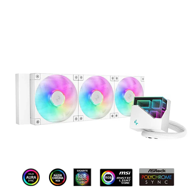 Deepcool LT360 WH ARGB 360mm Liquid CPU Cooler (White) (R-LT360-WHAMNC-G-1)