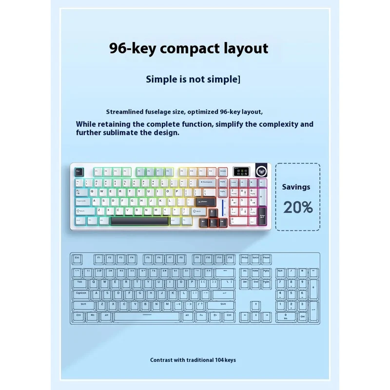 Aula S98 Pro Tri-Mode RGB 98% Full-Sized Hot-Swap Gasket Mechanical Gaming Keyboard