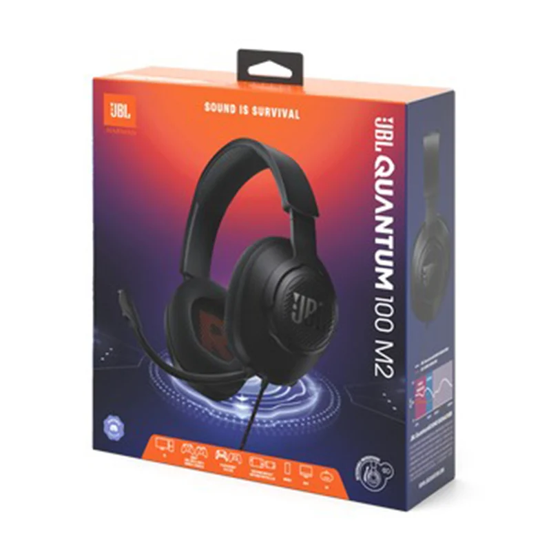 JBL Quantum 100 M2 Wired Over-Ear Gaming Headset (Black, Cyan, Purple, White)