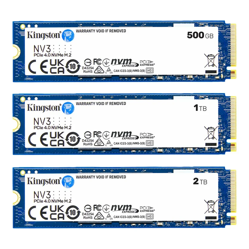 Kingston NV3 M.2 2280 PCIe 4.0 NVMe SSD (500GB, 1TB, 2TB)