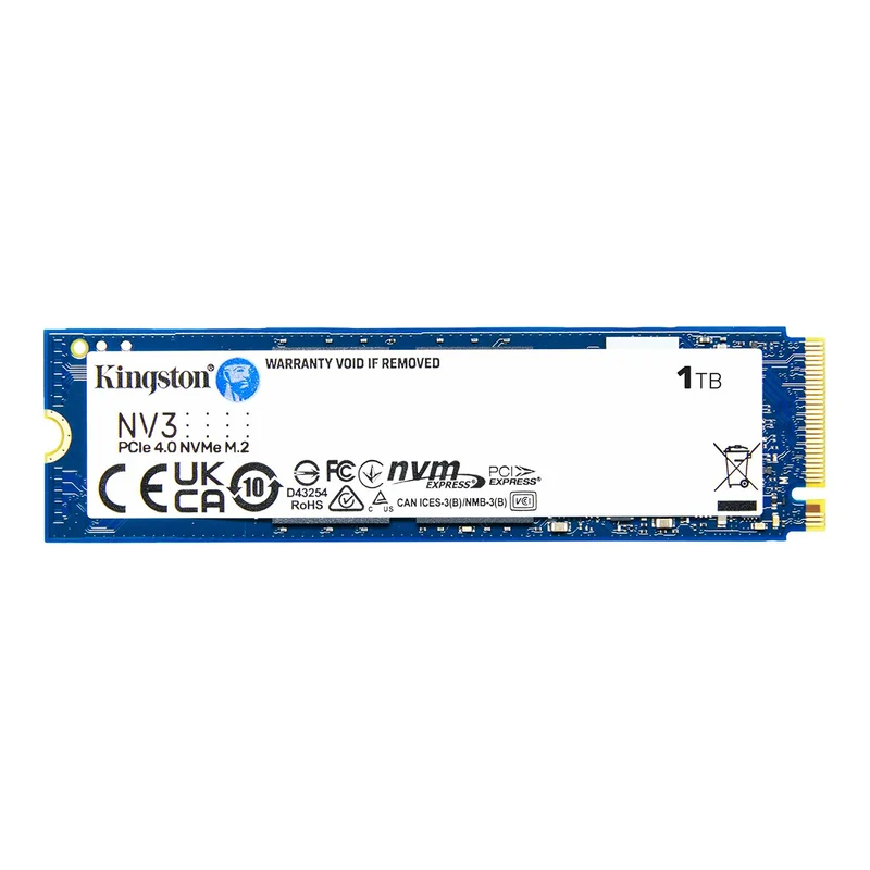 Kingston NV3 M.2 2280 PCIe 4.0 NVMe SSD (500GB, 1TB, 2TB)
