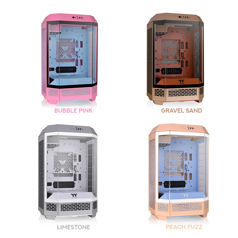 Thermaltake The Tower 300 Tempered Glass Micro ATX Tower Case (Bubble Pink, Peach Fuzz, Limestone, Gravel Sand)